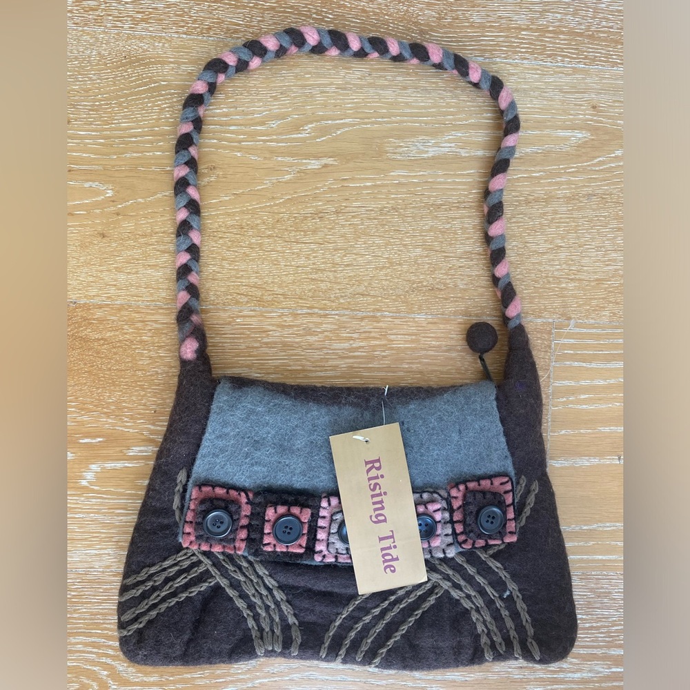 Rising Tide homemade felt (made from sheep wool) purse purchased at a boutique.